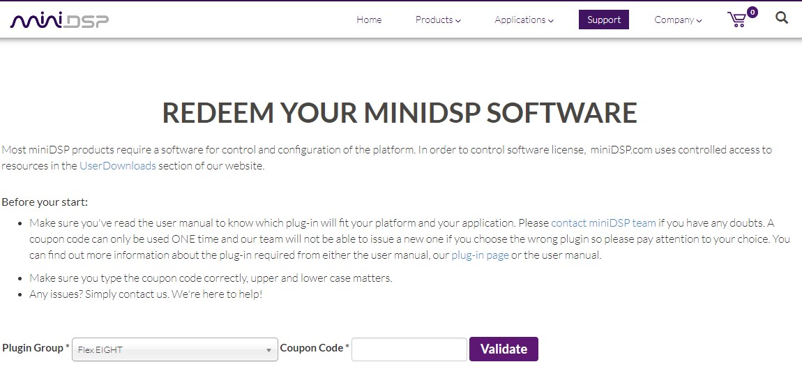 MiniDSP web