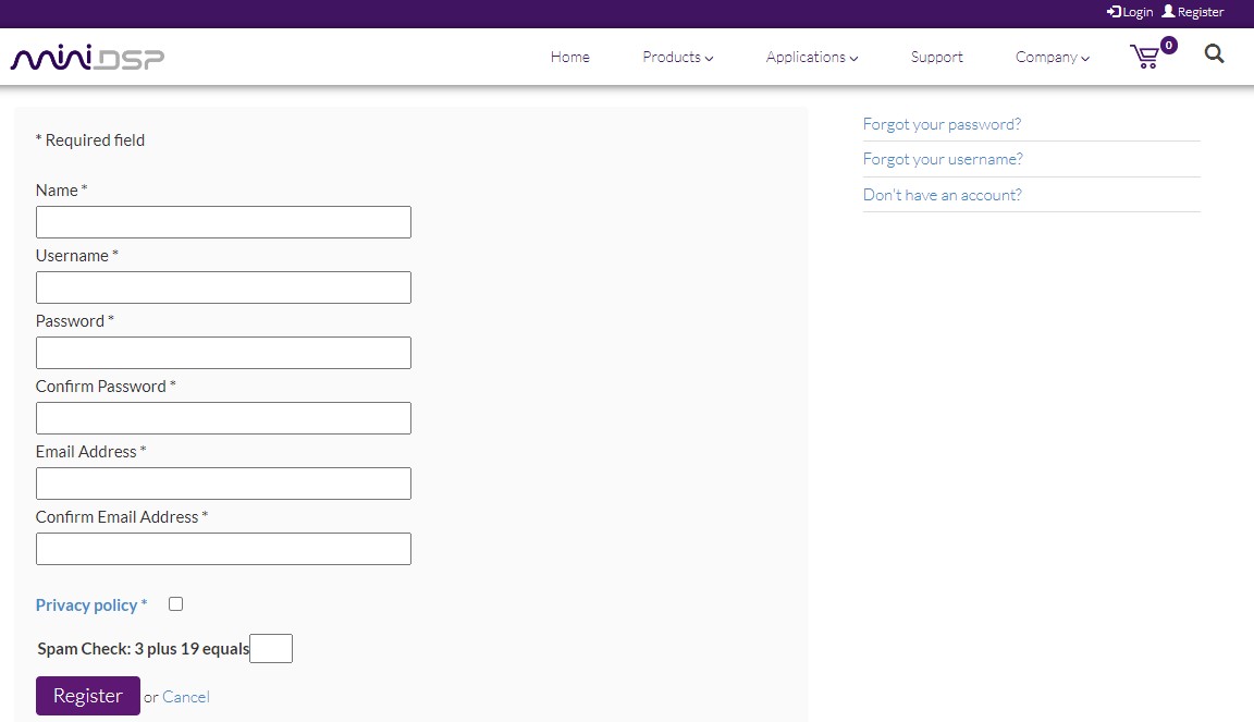 MiniDSP web